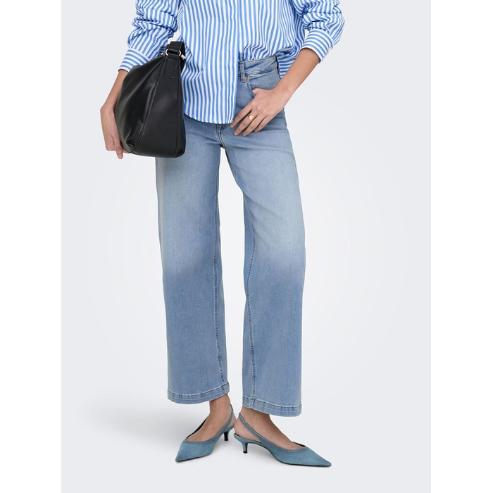 Джинси жіночі Only Madison з широкими штанинами, висока талія, світло-синій денім (XS/34L)