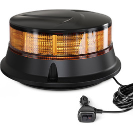 Світлодіодний сигнальний проблисковий маячок Agrieyes 12V/24V, магнітний, для авто, тракторів, вантажівок, з прикурювачем, жовтогарячий