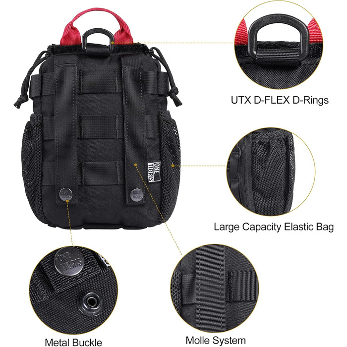 Тактична аптечка OneTigris EDC MOLLE, універсальна військова сумка IFAK для кемпінгу, туризму, велоспорту, альпінізму та полювання на відкритому повітрі