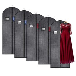 Чохол для одягу та костюмів Univivi, 60x102 см, чорний, комплект 5 шт