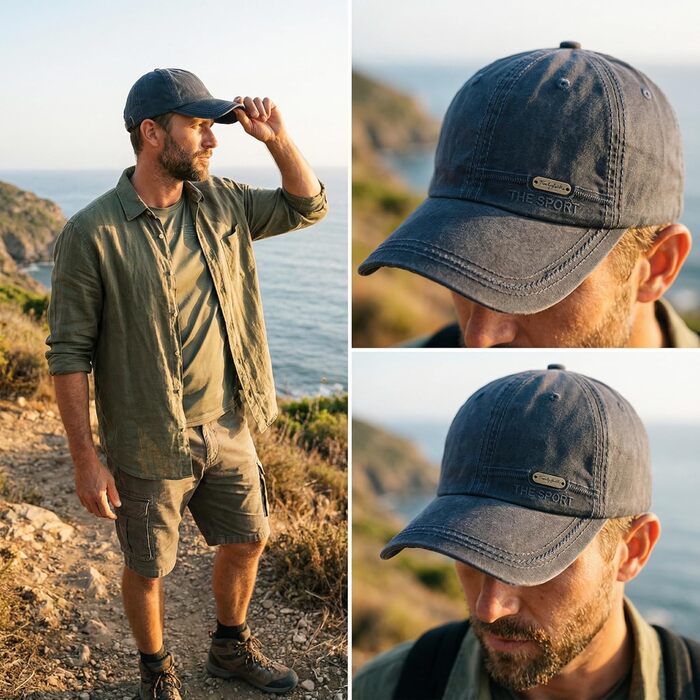 Бейсболка YAMEE з деніму для чоловіків та жінок, унісекс, для спорту, риболовлі, кемпінгу, один розмір (темно-синій)