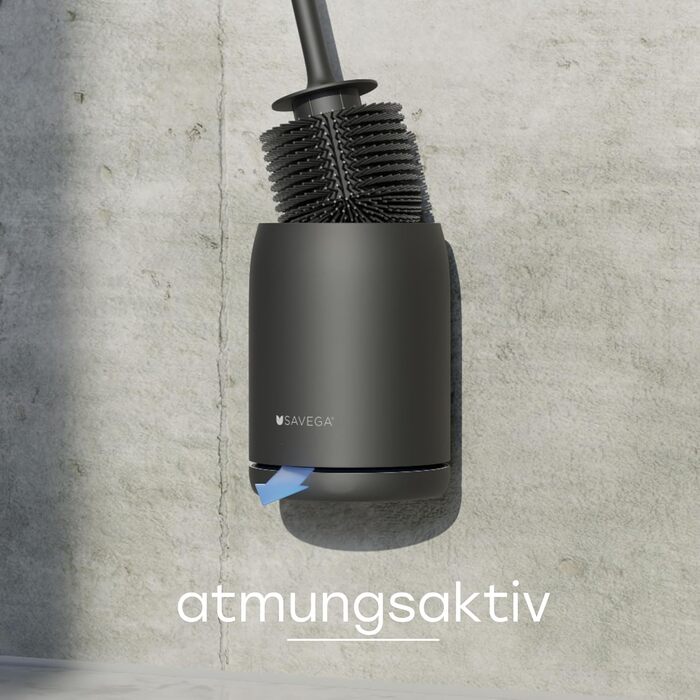 Силіконова щітка для унітазу на стіну – щітка для туалету без свердління, набір – щітка для унітазу з тримачем (чорний)