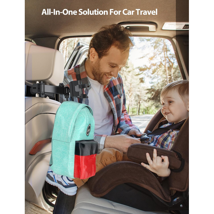 Тримач для планшета в авто PLDHPRO: кріплення на підголівник, сумісний з iPad, Samsung, Android, FireHD, 5.1'-15.6'