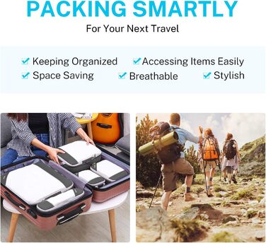 Органайзери для валізи Gonex (6 шт.) - набір кубиків для пакування, зелені