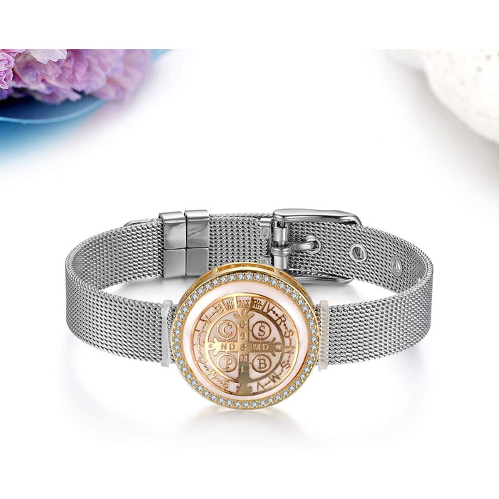Чоловічий браслет JewelryWe з нержавіючої сталі та гуми, класичне плетиво
