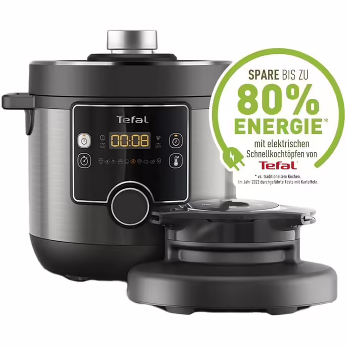 Мультиварка-скороварка Tefal CY7788 Turbo Cuisine & Fry, 7,6 л, 14 програм, фритюрниця, з додатком рецептів