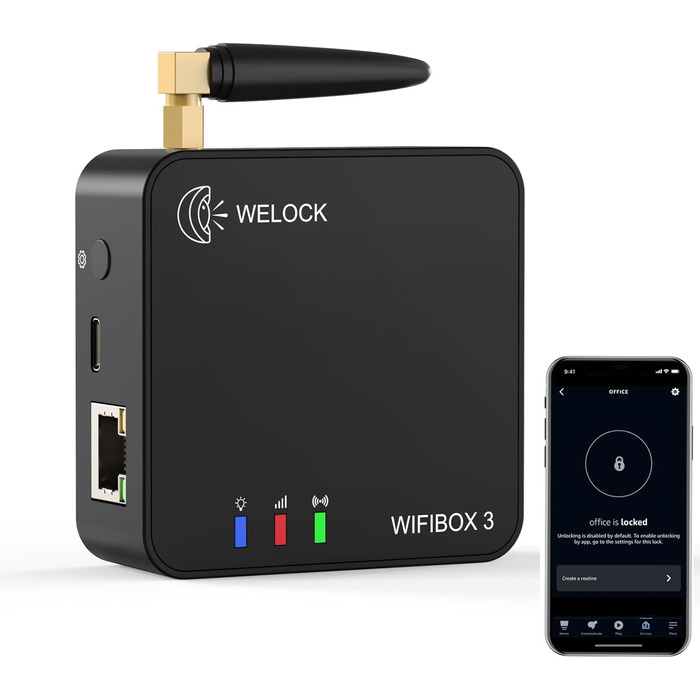 Розумний BLE шлюз WELOCK WIFIBOX 3 для віддаленого керування дверними замками, сумісний з Alexa, безпечний контроль доступу до електронних замків