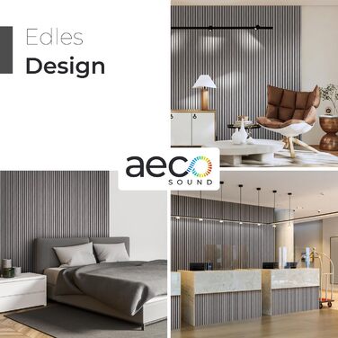 Акустичні панелі з натурального дерева (набір 4 шт) 120x60x2.1 см, шпон груші та чорний акустичний фліс, 3D стінні панелі для шумоізоляції та декору інтер'єру