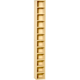 Шафа HOMCOM для зберігання CD, 12 секцій, 21x20x175 см, на 204 диски, колір бук бежевий