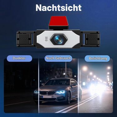 Автомобільний відеореєстратор Hodozzy 4-канальний, Dashcam з екраном 3.16 дюймів, фронтальна та тильна камери