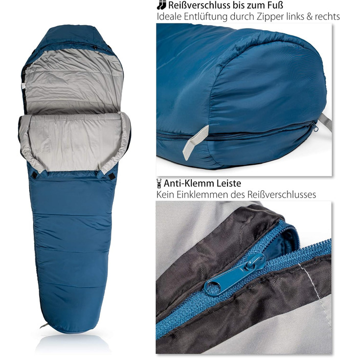 Спальний мішок Outdoro 3-4 сезони для кемпінгу та відпочинку на природі (чоловічий, жіночий)