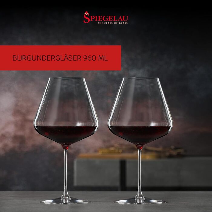 Бокали для червоного вина Spiegelau Definition 960 мл, 2 шт, кришталеві, для бургундського, придатні для посудомийки