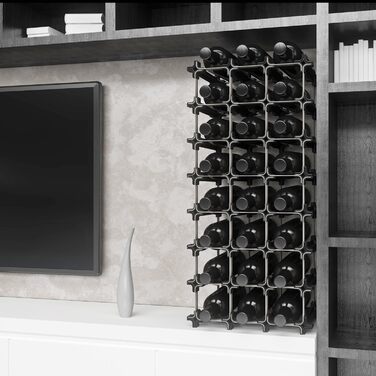 Wine rack, stainless steel, silver, 49.5 x 49.5 cm, 25-unit (9er Small Kit Wine Rack)