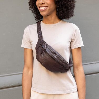 Чоловіча та жіноча поясна сумка Gusti Leather Spencer I з натуральної шкіри (колір: коричневий)