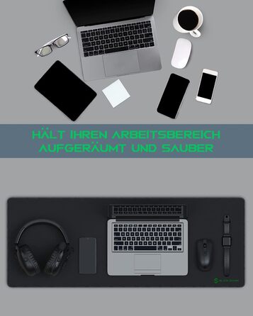 Чорний ігровий килимок Black Shark XL 900x400 мм з вологостійким покриттям та антиковзаючою основою