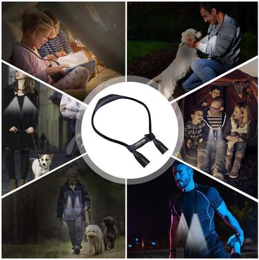 LED ліхтарик на шию, акумуляторний, для читання, в ліжко, 4 світлодіоди, 3 режими яскравості, для рукоділля, кемпінгу, ремонту 27 см