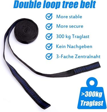 Гамак для кемпінгу на 2 особи, 300 кг, 275x140 см, нейлон, дихаючий, для відпочинку на природі, у саду та на пляжі