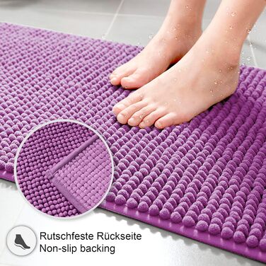 Килимок для ванної кімнати Decomira | Антиковзкий | Набір | Килимок для ванни, перед ванною, біля туалету | Матеріал: велюр | 40x60 см (Лфіловий), 50x80 см (2 шт.)