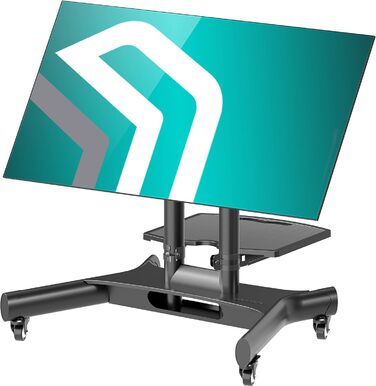 ONKRON Mobile TV Stand with Wheels - Adjustable Height & Tilt for 32-70 inch TVs (up to 45kg) - VESA 600x400 - Black