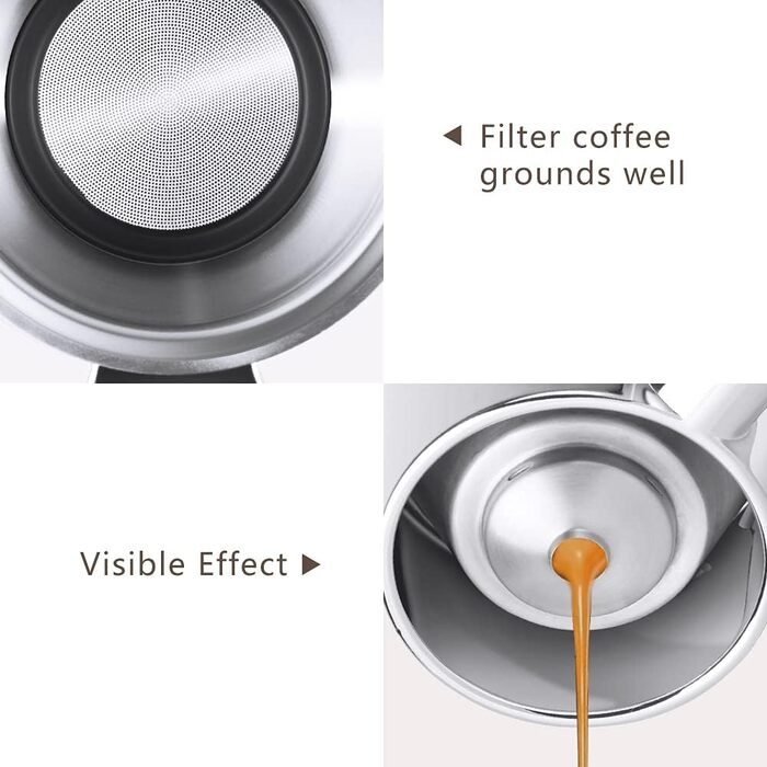 RECAFIMIL Bottomless Portafilter 51 mm, reusable, bottomless filter, stainless steel, coffee filter holder, replacement filter basket, coffee accessories, 2 ears, compatible with ECP31.21
