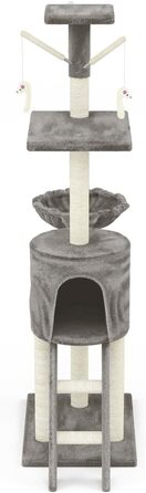 Дряпак для котів Beltom® Kratzbaum 140 см, ігровий комплекс, сірий