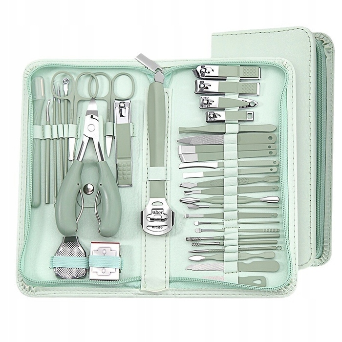 Набір для манікюру та педикюру 35 предметів у футлярі: ножиці, кусачки, інструменти для догляду за нігтями