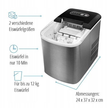 Льодогенератор Medion MD 17739, сріблястий/сірий, 120 Вт