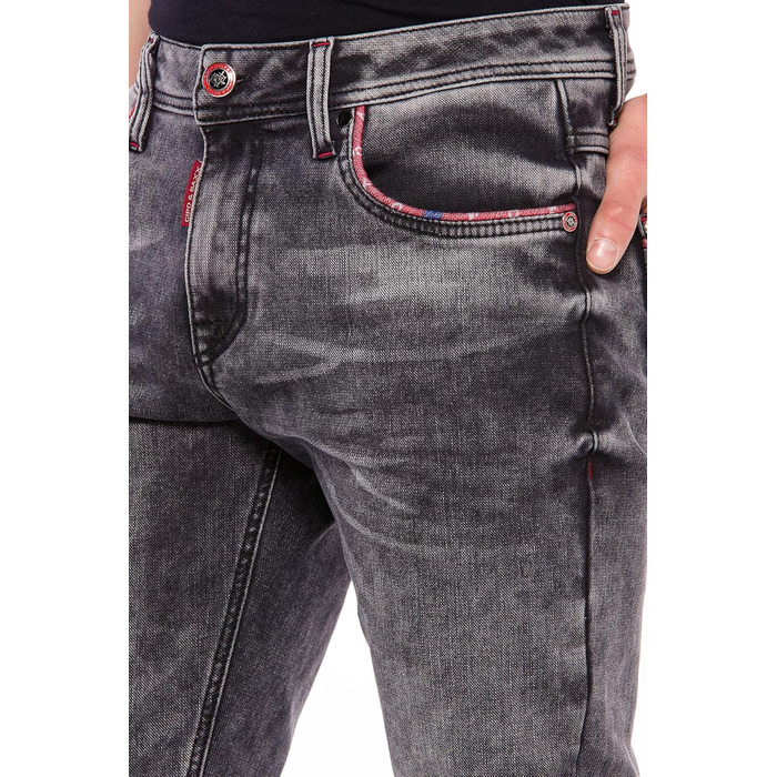Чоловічі джинси Cipo & Baxx Klassisch Regular Fit, чорні, W40 L34, класичний крій, 5 кишень