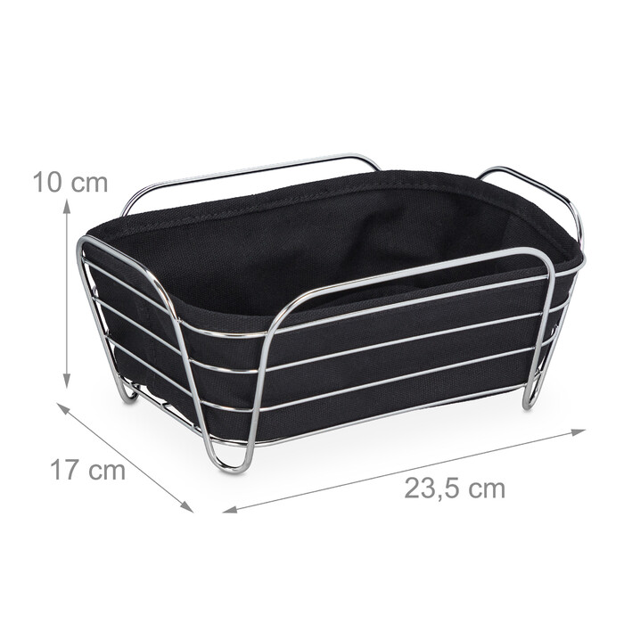 Relaxdays Bread Box Metal with Fabric Insert