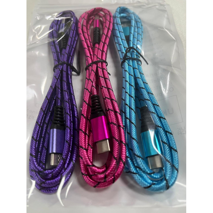 Кабель USB Type-C, 3 шт. [3M+2M+1M] для Samsung, Huawei, Xiaomi. Швидка зарядка, передача даних, нейлон