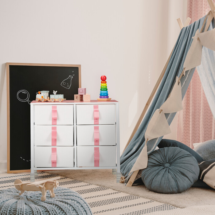 Relaxdays Kids' Chest of Drawers, 6 Drawers