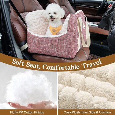 Крісло-ліжко для собак Pawaboo: безпечне та зручне автокрісло для маленьких собак до 11 кг (Magenta+Blau)