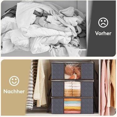 Органайзери для зберігання Lifewit 4 шт. по 35л, під ліжко, для одягу, ковдр, постільної білизни, сірий колір