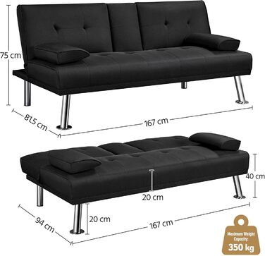 Yaheetech Folding Sleeper Sofa