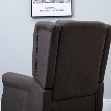 HOMCOM Single Armchair Recliner with Tufting, Wooden Feet, Brown, 76x86x108 cm, Comfortable Single Chair for Living Room & Reading Nook