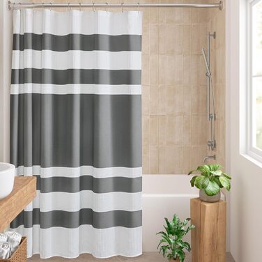 Шторка для душу Madison Park Spa Waffel з тканини з обробкою 3M Scotchgard, 182.9 x 182.9 см, Бежевий колір