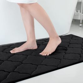 Килимок для ванної кімнати Homaxy з ефектом пам'яті (Memory Foam), протиковзкий, 60x120 см, чорний — м'який, гігроскопічний та легкий у догляді