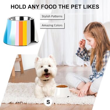 Миска для собак Petvillage: нековзна, з нержавіючою сталі, піднята, для маленьких та середніх порід, спанієлів, велика місткість (3 літри/12 чашок), білий колір