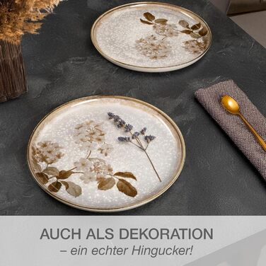 Набір посуду Moritz & Moritz BLOSSOM для 6 осіб (24 предмети) - Сучасний сервіз з ігровим дизайном, легкий у догляді, включає тарілки, миски та чашки. Сервіз з великими тарілками (2 шт.)