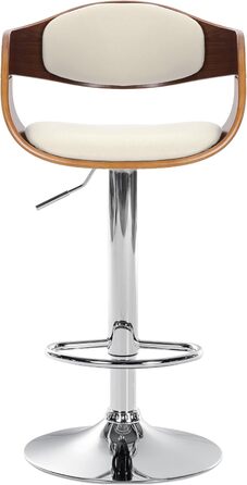 Kingston Adjustable Bar Stool with Faux Leather Seat - Walnut/White Finish