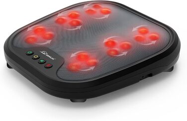 Електричний масажер для ніг Snailax Shiatsu з підігрівом, 18 масажних насадок, для всіх розмірів, чорний, 4 кнопки
