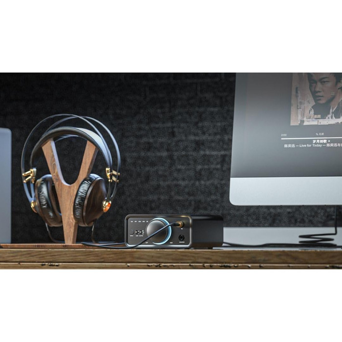 FiiO K7 - Портативний Hi-Fi ЦАП та підсилювач навушників з балансним виходом, AK4493S, XMOS XU208, USB/оптичний/коаксіальний вхід, 6.35 мм/4.4 мм вихід, чорний