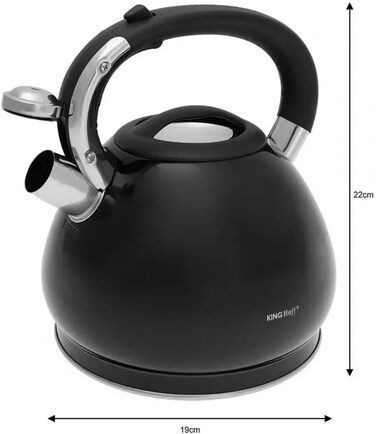 Чайник King Hoff з нержавіючої сталі та бронзи, 3.4 л, KH-1213 (Чорний)