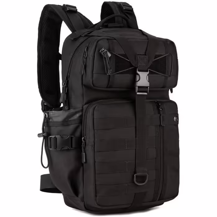 HUNTVP Military Backpack 30L Hiking Backpack 30L German Federal Armed Forces (Bundeswehr) Backpack Tactical Backpack Waterproof Daypack Molle Daypack for Men Women Sport Travel Outdoor Camping Hiking (25 L, Black)