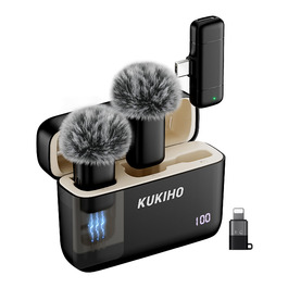 Бездротовий петличний мікрофон з зарядним кейсом, 36 годин роботи, шумозаглушення, 40 м радіус дії, Plug-and-Play для iPhone/iPad/Android/PC, YouTube, Vlog, Live-Streaming, чорний