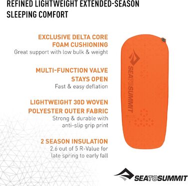 Каремат туристичний Sea to Summit Ultralight Self Inflating Delta Core-V помаранчевий, X-Small