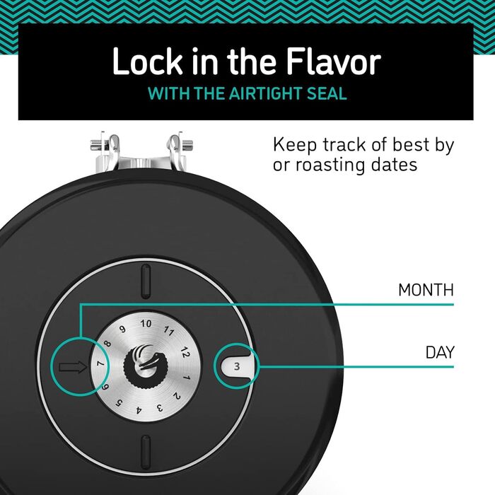 Кавова банка Coffee Gator з CO2 клапаном та дозатором, сірий колір, великий розмір