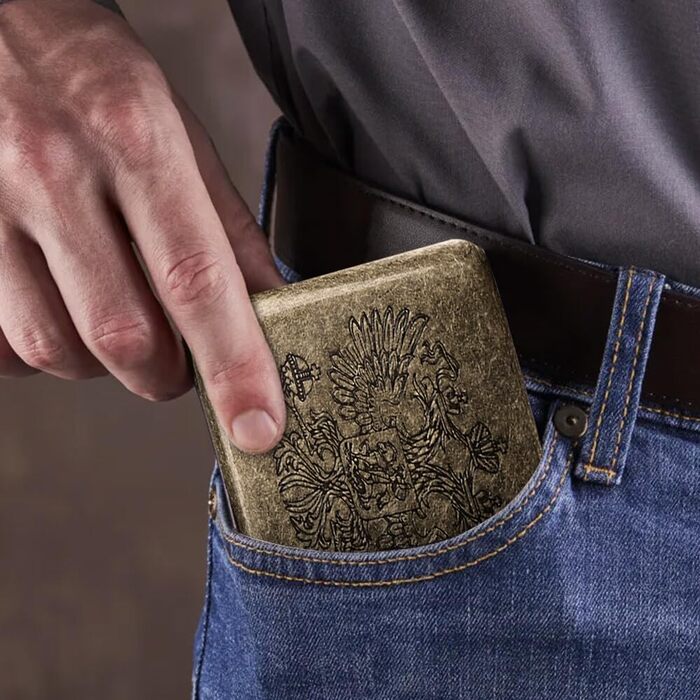 Елегантне металеве тютюно-випарювач для 20 сигарет Adler (Золотий)