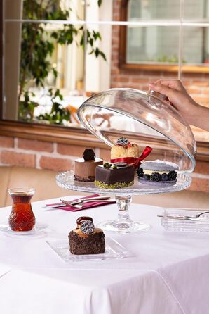 Пасубаче Патісері 95200 - Тортниця зі ніжкою та кришкою, скло 25.4 см