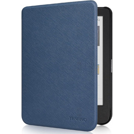 Чохол для електронної книги Tolino Shine Color/Shine 5(2024)/Shine 4(2022) & Kobo Clara Colour | BW | 2E, тонкий захисний чохол з авто-ввімкненням/вимкненням (Квітка) (Блакитний)